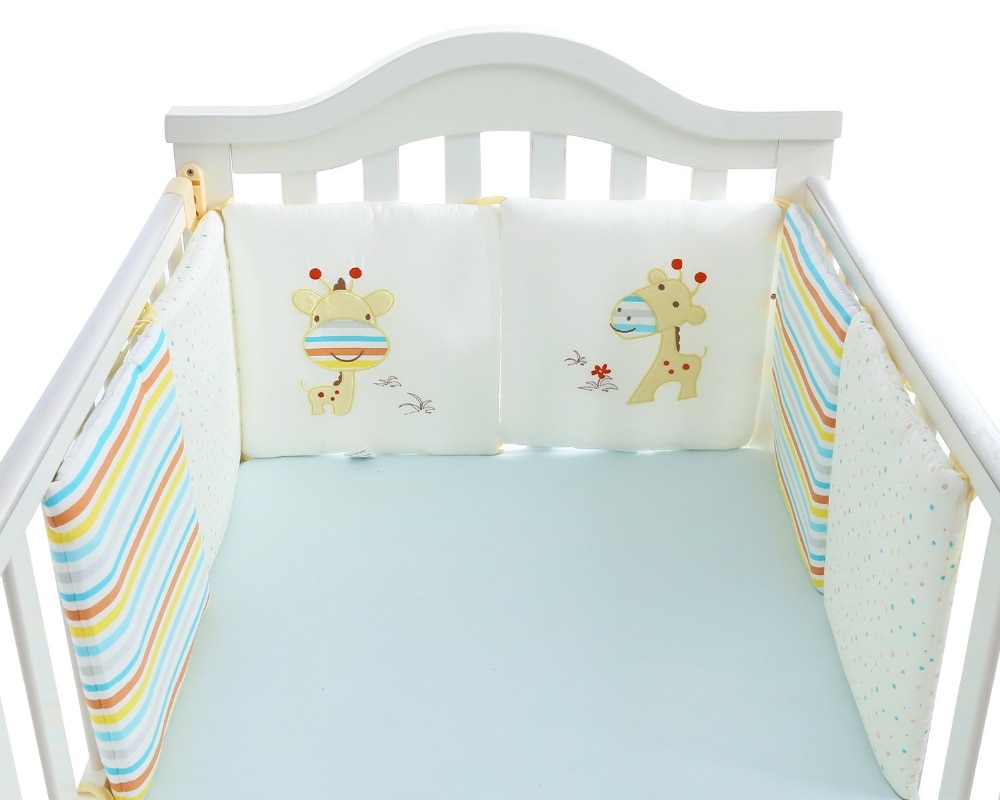 6 Pcs/Set Children Infant Crib Bumper Bed Protector Baby Kids Cotton Cot Nursery for Bear Bumper Boy And Girl Bedding Plush